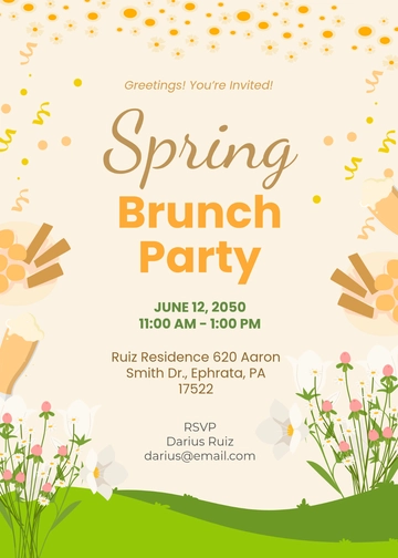 Free Spring Brunch Invitation Template to Edit Online