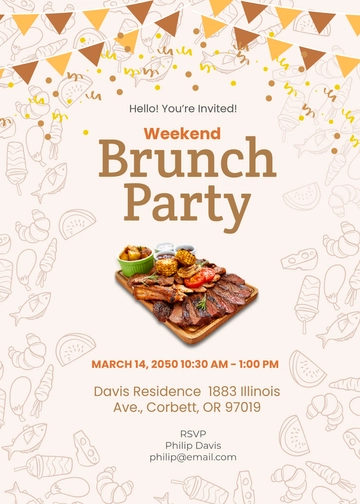 Free Weekend Brunch Invitation Design Template to Edit Online