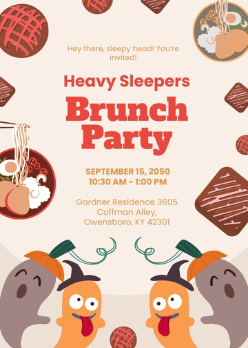 Free Funny Brunch Invitation Template to Edit Online