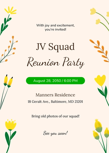 Free Reunion Invitation Design Template to Edit Online