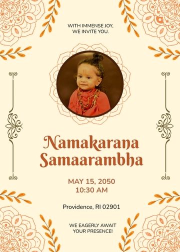 Free Kannada Naming Ceremony Invitation Template to Edit Online