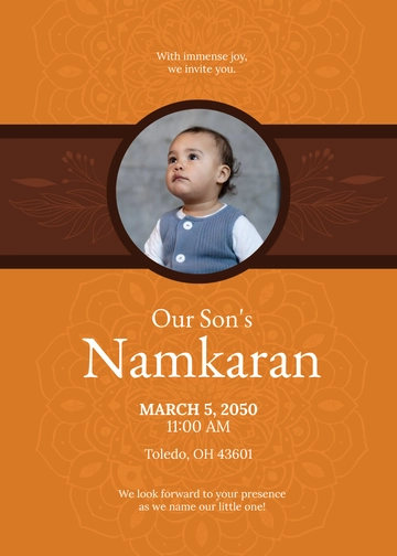 Free Marathi Naming Ceremony Invitation Template to Edit Online