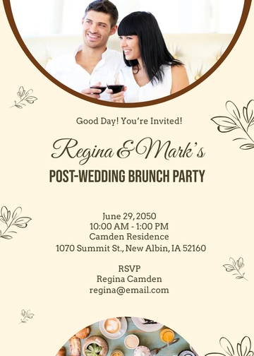 Free Post-Wedding Brunch Invitation Template to Edit Online