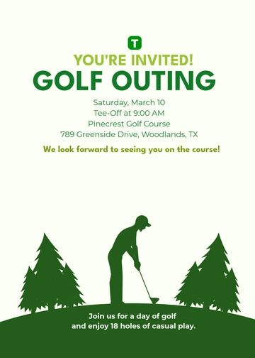 Free Golf Invitation Design Template to Edit Online