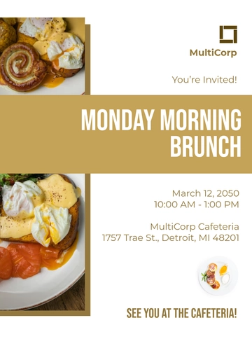 Free Blank Corporate Brunch Invitation Template to Edit Online