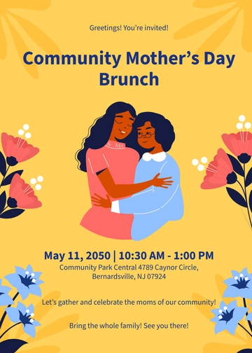 Free Mother???s Day Brunch Invitation Template to Edit Online
