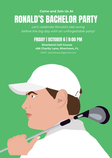 Free Bachelor Birthday Golf Invitation Template to Edit Online
