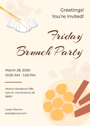 Free Aesthetic Chic Brunch Invitation Template to Edit Online