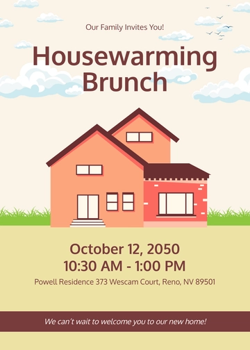 Free Housewarming Brunch Invitation Template to Edit Online