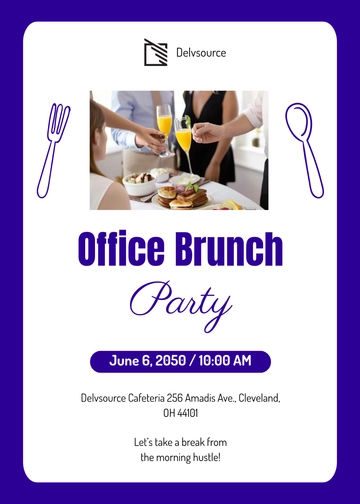 Free Professional Office Brunch Invitation Template to Edit Online
