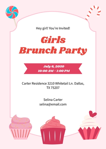 Free Girls Brunch Invitation Template to Edit Online