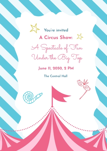 Free Customizable Circus Invitation Template to Edit Online
