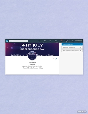 4th of July LinkedIn Company Cover Template