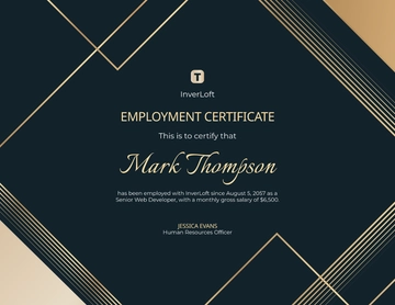 Free Employment Certificate with Salary Details Template to Edit Online