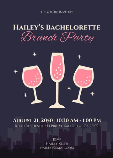 Free Bachelorette Brunch Invitation Template to Edit Online