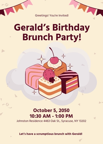 Free Creative Brunch Event Invitation Template to Edit Online