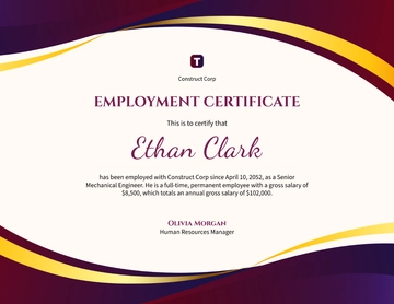 Free Engineer Employment Certificate Template to Edit Online