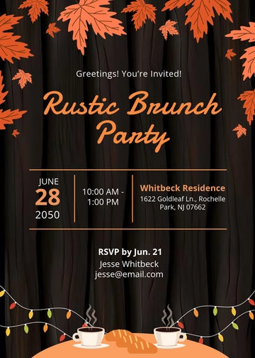 Free Rustic Brunch Invitation Template to Edit Online