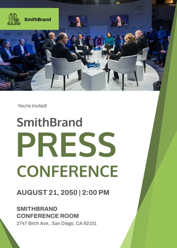 Free Modern Press Conference Invitation Template to Edit Online