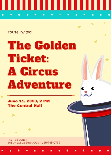 Free Circus Ticket Invitation Template to Edit Online