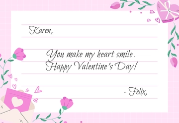 Free Valentine's Day Card Message Template to Edit Online