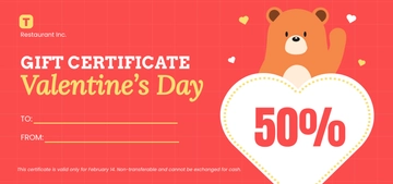 Free Valentine's Day Gift Certificate Template to Edit Online