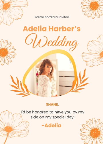Free Be My Bridesmaid Invitation Template with Photo to Edit Online