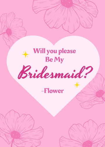 Free Design Be My Bridesmaid Funny Invitation Template to Edit Online