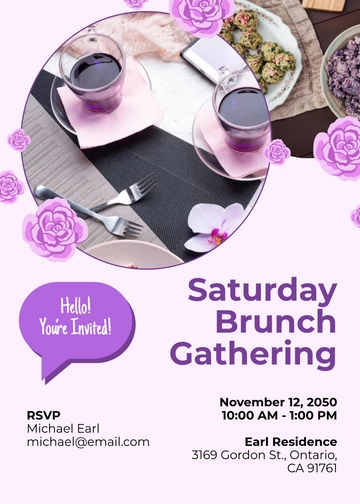 Free Saturday Brunch Invitation Template to Edit Online