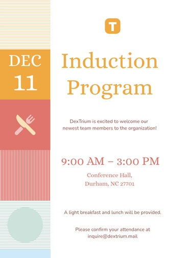 Free Corporate Induction Invitation Template to Edit Online