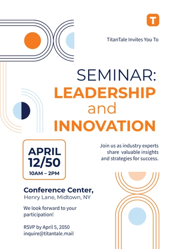 Free Creative Corporate Seminar Invitation Template to Edit Online