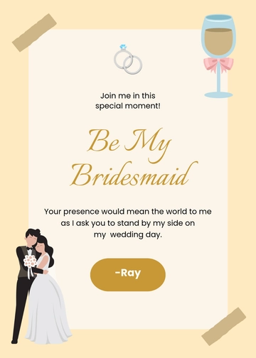 Free Be My Bridesmaid Personalized Invitation Template to Edit Online