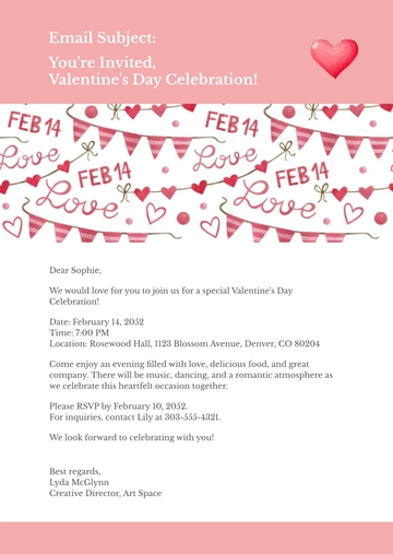 Free Valentine's Day Email Template to Edit Online