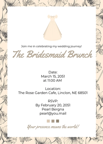 Free Be My Bridesmaid Invitation Quote Template to Edit Online