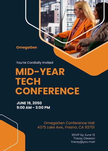 Free Simple Conference Event Invitation Template with RSVP to Edit Online