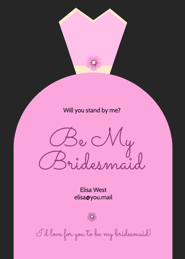 Free Unique Be My Bridesmaid Invitation Template to Edit Online