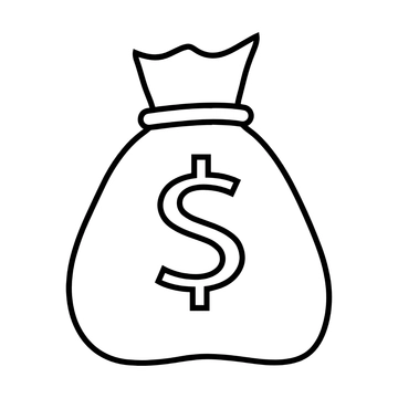 Free Outline Money Bag Clipart to Edit Online
