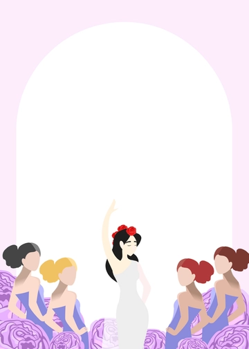 Free Background Be My Bridesmaid Cute Invitation Template to Edit Online