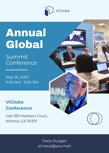 Free Global Summit Poster Conference Invitation Template to Edit Online