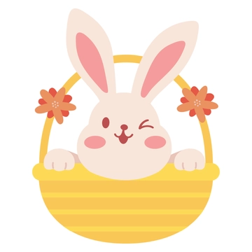 Free Bunny Happy Easter Clipart to Edit Online