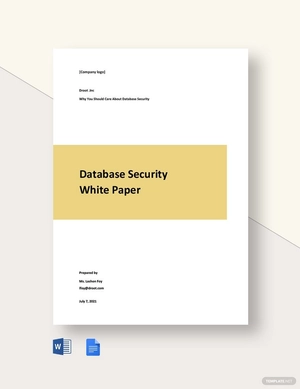 Database Security White Paper Template