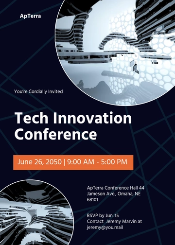 Free Tech Innovation Conference Invitation Template to Edit Online