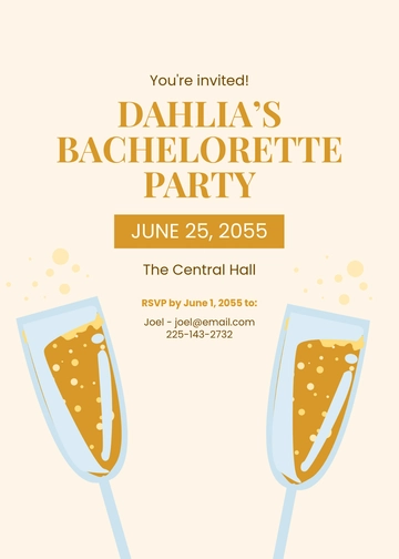 Free Professional Bachelorette Invitation Template to Edit Online