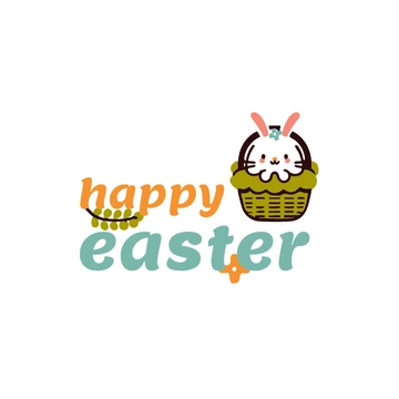 Free Simple Happy Easter Clipart to Edit Online