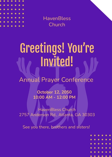 Free Prayer Conference Invitation Template to Edit Online