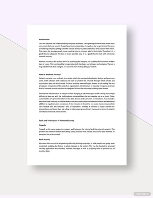 Network Security White Paper Template