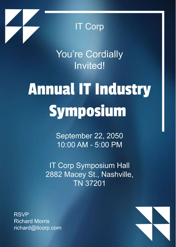 Free Annual Symposium Conference Invitation Template to Edit Online