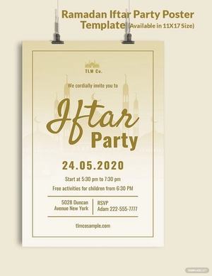 Ramadan Iftar Party Poster Template