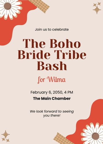 Free Boho Bachelorette Invitation Template to Edit Online