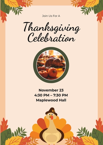 Free Thanksgiving Invitation with Portrait Template to Edit Online